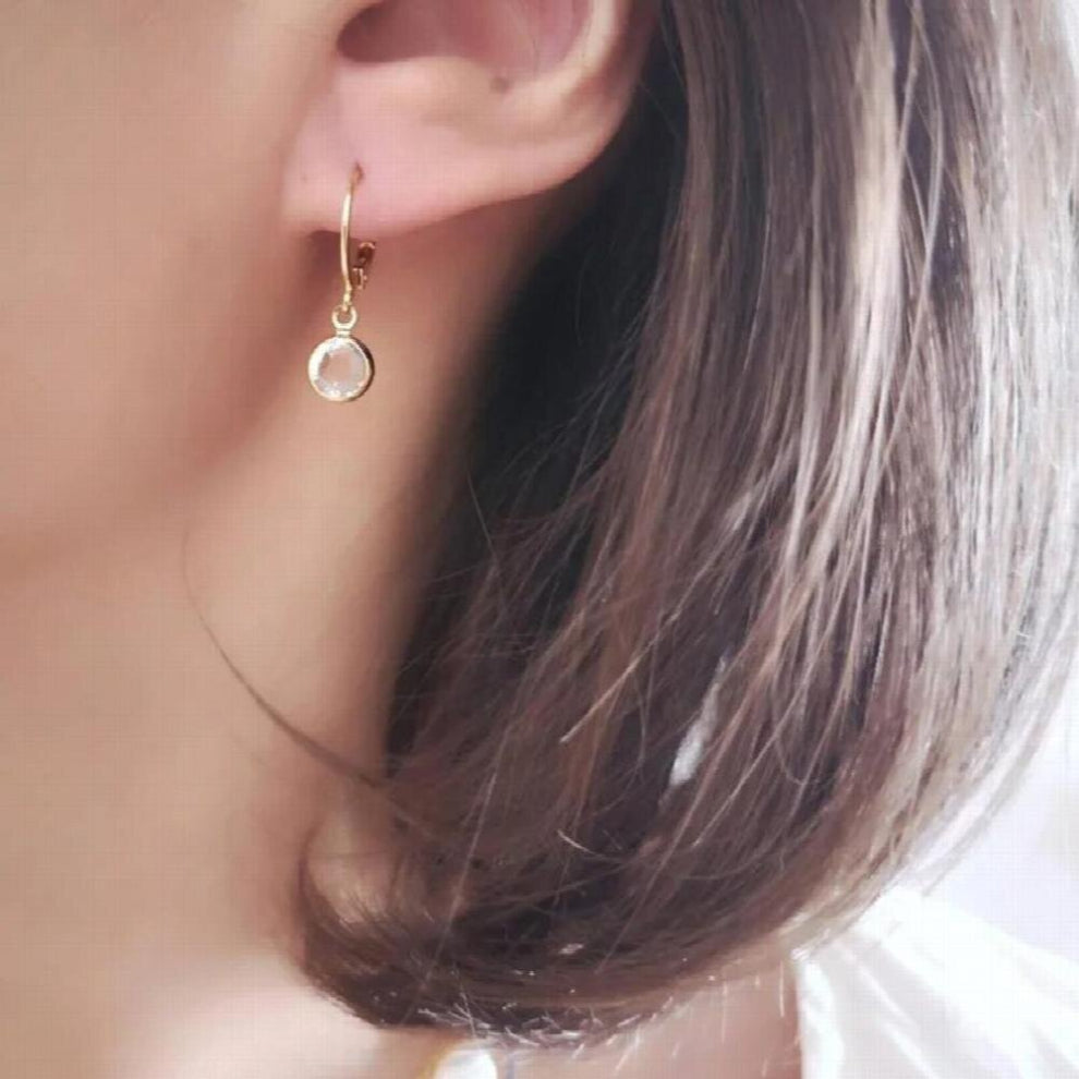 Dainty Crystal Small Tiny Hoop Earrings for Women Huggie Hoops Earrings Boho Drop Charm Earrings Bright Jewelry