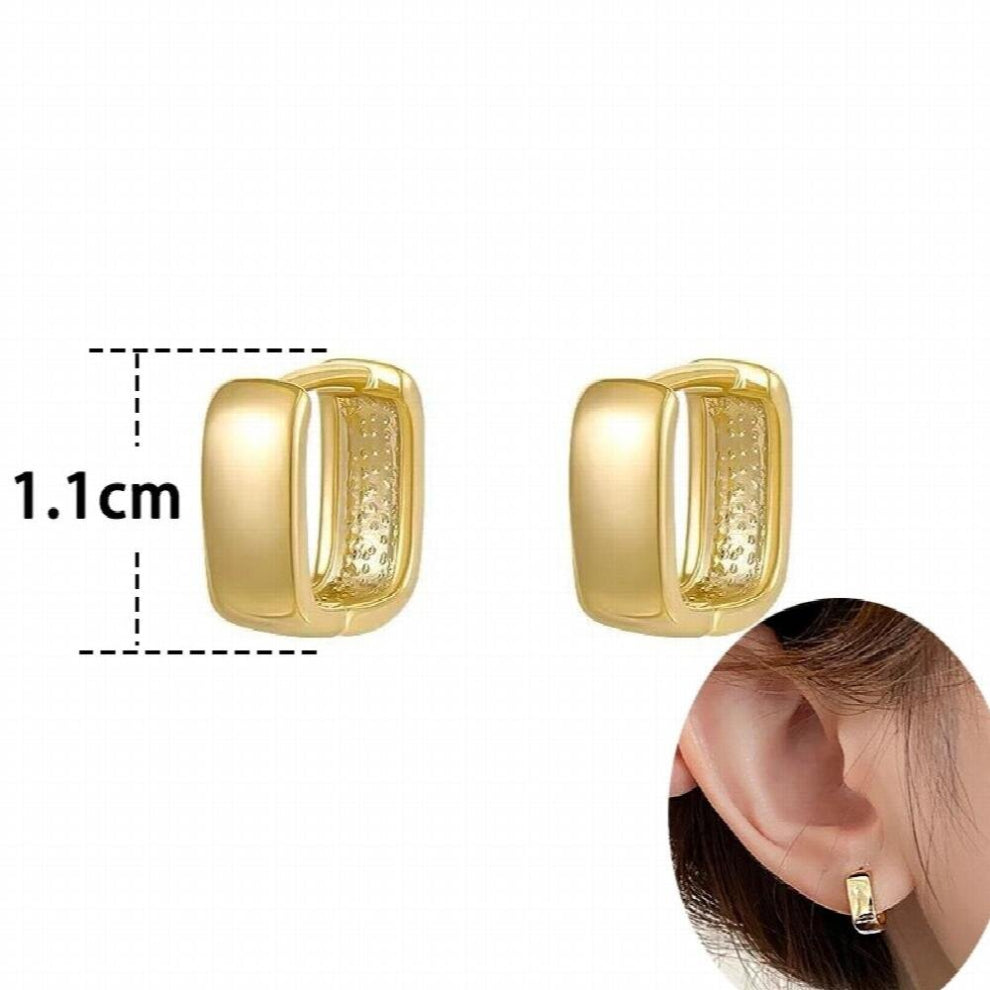Square Hoops Earrings Delicate Womens Wide Face Huggie Hoops For Women Men Party Jewelry