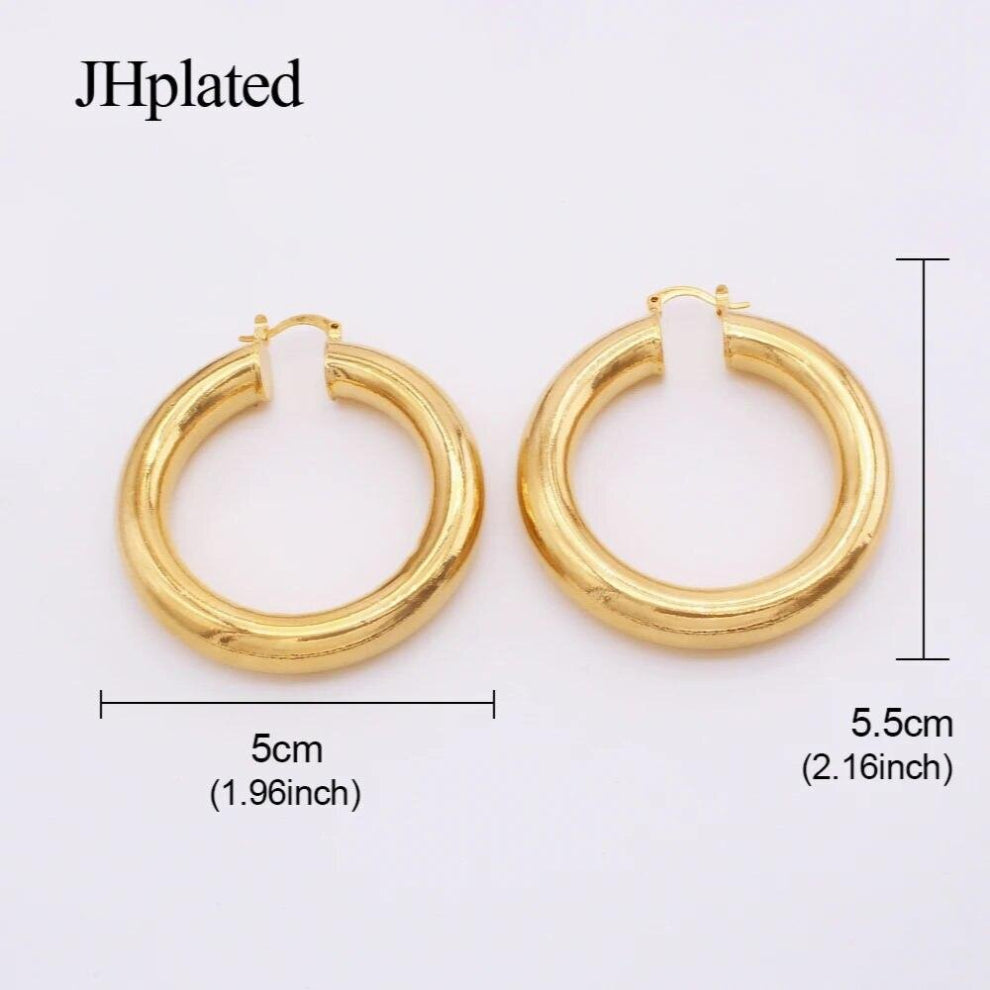 plated hoops pircing big round Large earrings for women Hoop Earring piercings accesories Jewelry ear rings