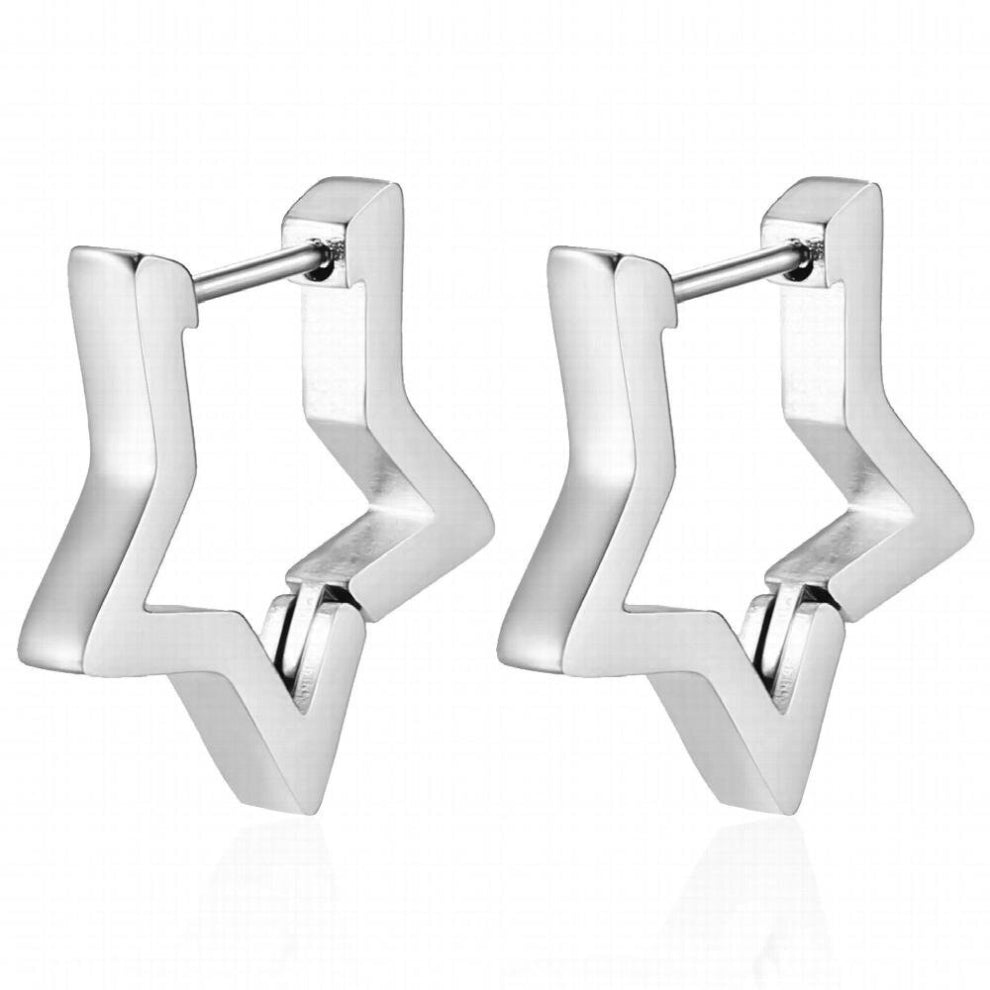 Minimalist Stainless Steel Ear Buckle Geometric Golden Hoops Earrings Women Men