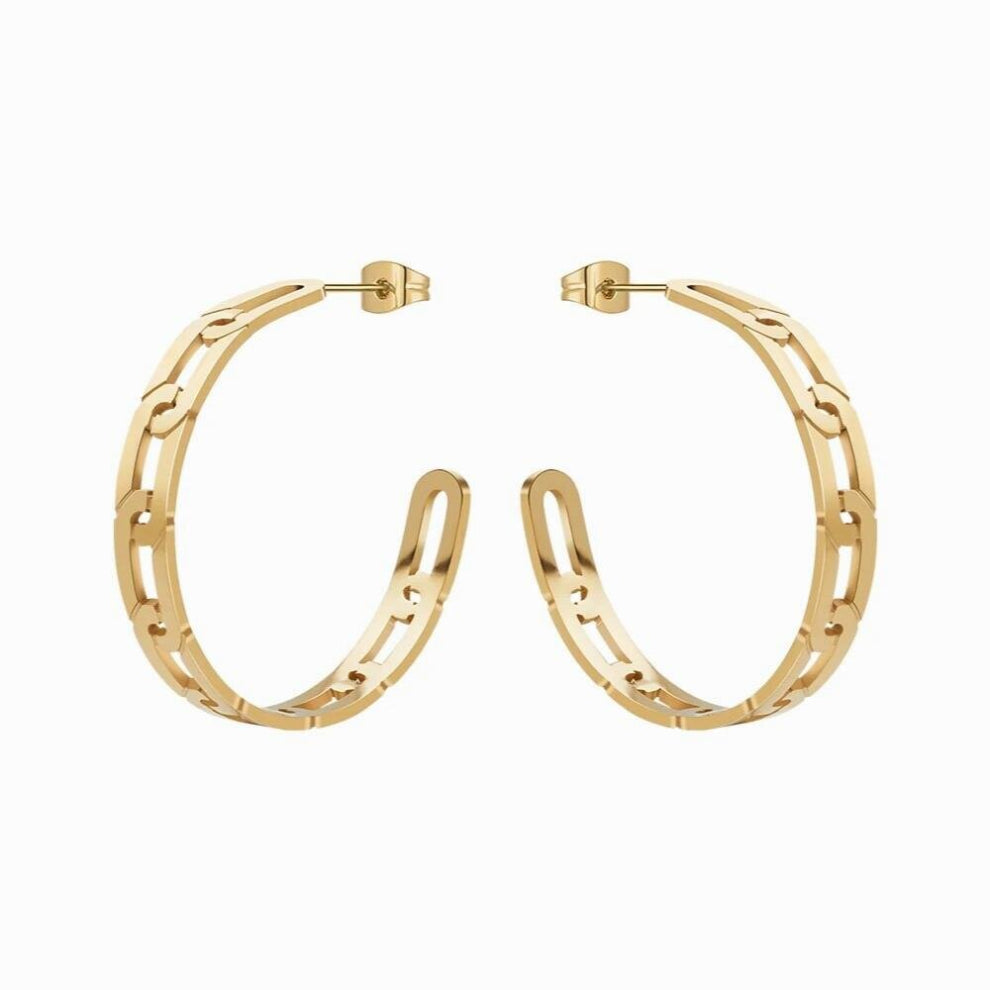 Pure Cutout C Hoop Earrings Stainless Steel Hoops Earings For Women Jewelry Aros E231488