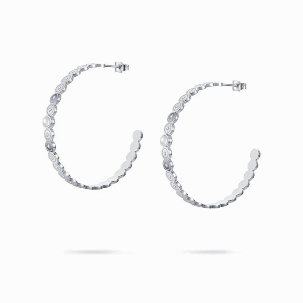 Hollow Star Dot Hoop Earrings For Women Stainless Steel Piercing Earring Hoops Jewelry Aretes E1248