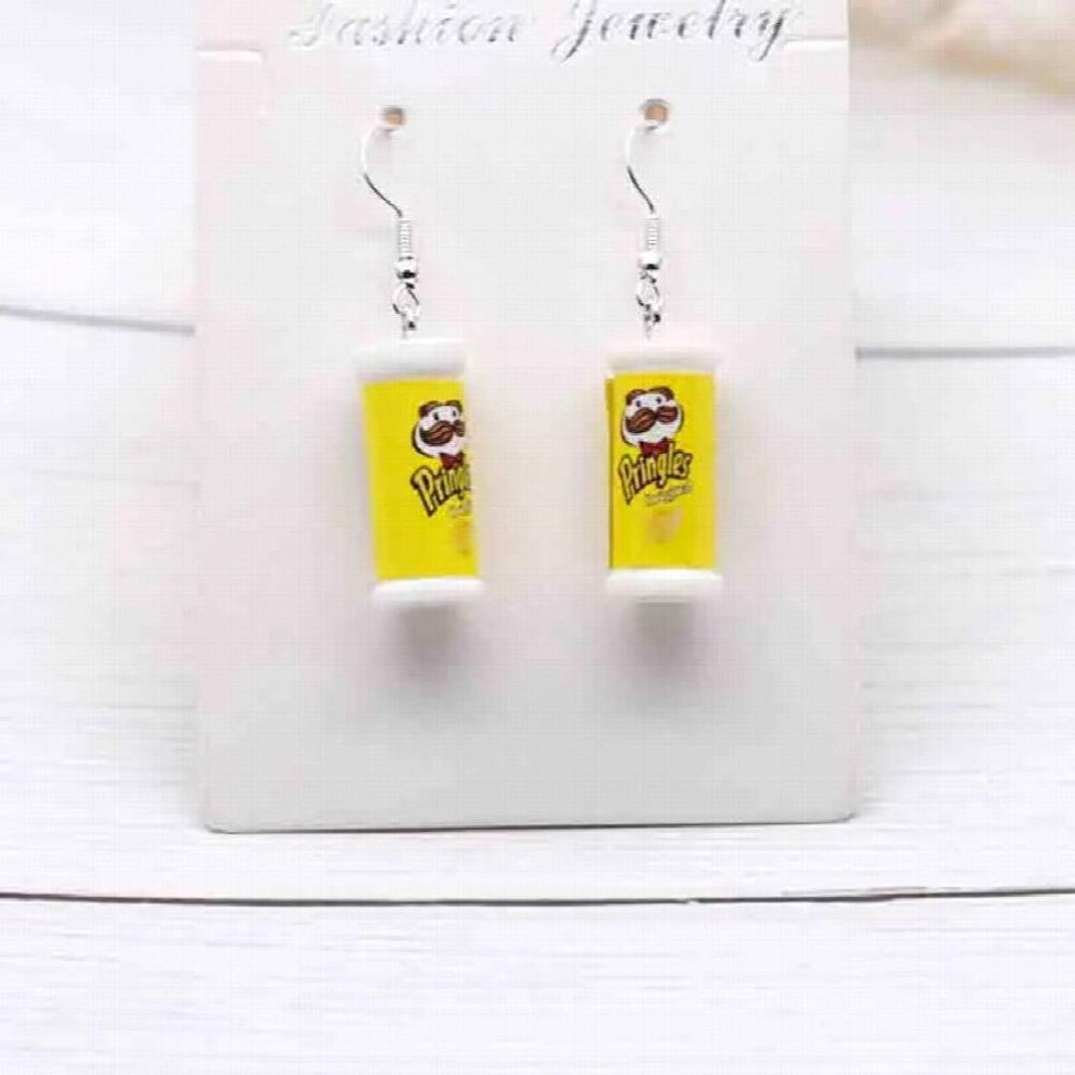 20*10mm Earring For Women Resin 5 Colors Simulation 3D Barreled Potato Chips Drop Earrings Funny Gift