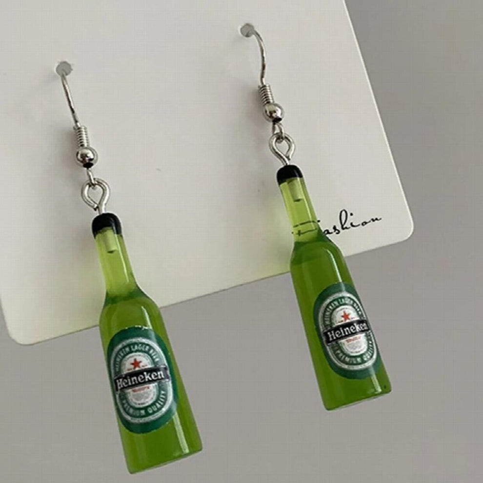 1 Pair Beer Bottle Cup Resin Earrings Women Drink Jewelry Birthday Fun Girl Wine Bottle Earrings 4 Style Options