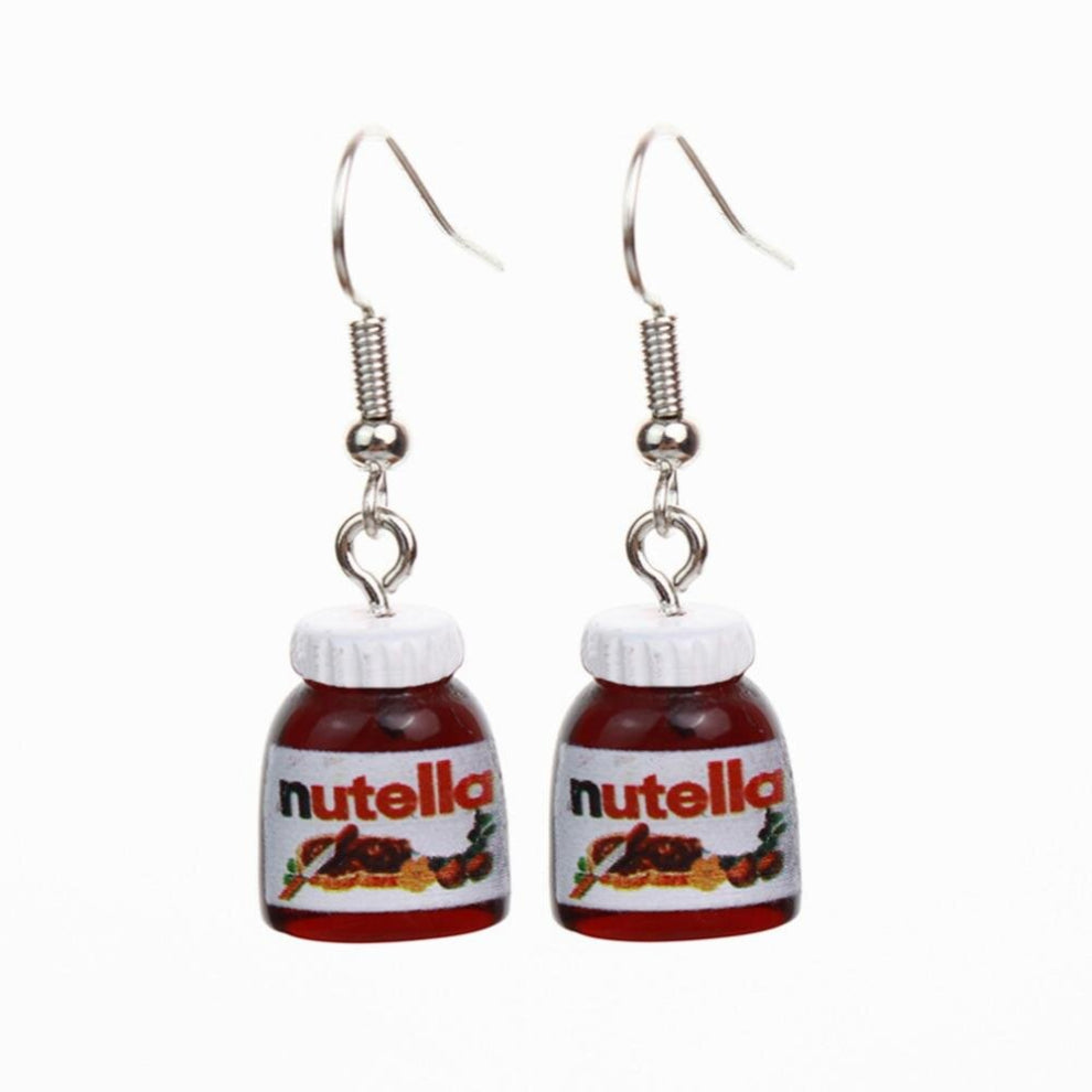 trawberry Bread Fruit Jam Chocolate Sauce Earrings for Women Coffee Pot Funny Food Earring Jewelry Charms Resin