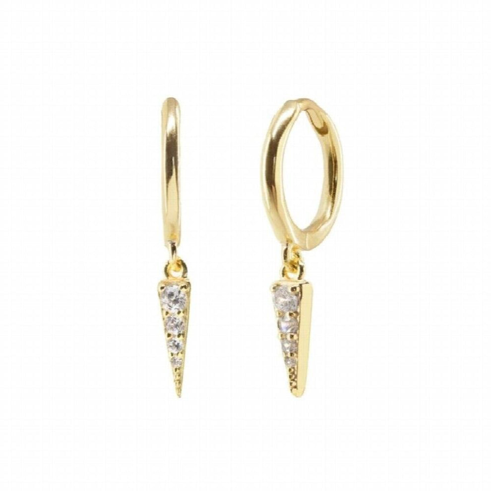 Dainty Spike earrings 925 sterling silver Huggie Tiny Small cz dangle hoops charm Minimalist earring for women fine jewelry