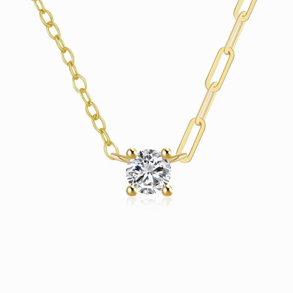 925 Sterling Silver 18k Plated Zircon Irregular Collarbone Clavicle Chain Choker Necklacefor Women Fine Jewelry