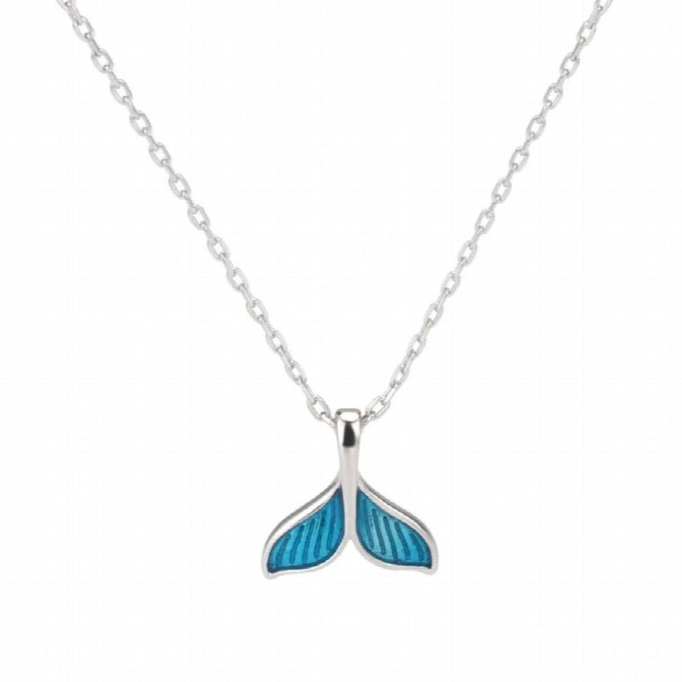 925 Sliver Fishtail Necklace Whale Necklace Tailed Fish Nautical Chokers Charm Mermaid Tail Women Pendant Necklace Jewelry