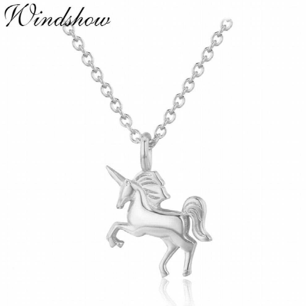 925 Sterling Silver Horse Charms Pendant Short Chokers Necklace Women Girls Kids Chain Jewelry Kolye Collier