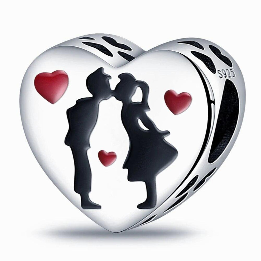 925 Sterling Silver Girl Heart Headphones for bracelets and necklaces, jewelry CMC765