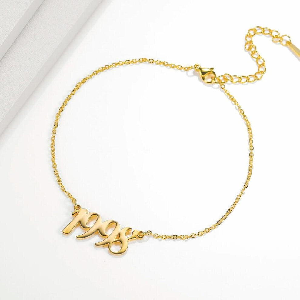 Personalized Name NumberAnklet Bracelet- Initial Anklet - Letter Anklet - Year Number Anklet- Name Jewelry Birthday Gift