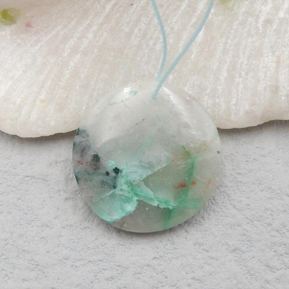 jewelry,Natural Gemstone Carved Chrysocolla women Pendant24x5mm5.7g