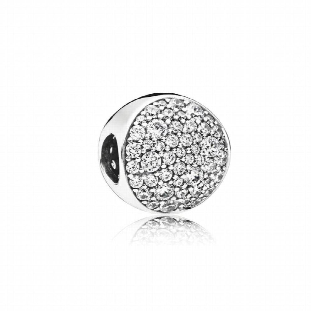 925 Silver Charm Womens Jewelry Making Love Full of Intertwined Zircon Beaded Love Wedding Charm Party