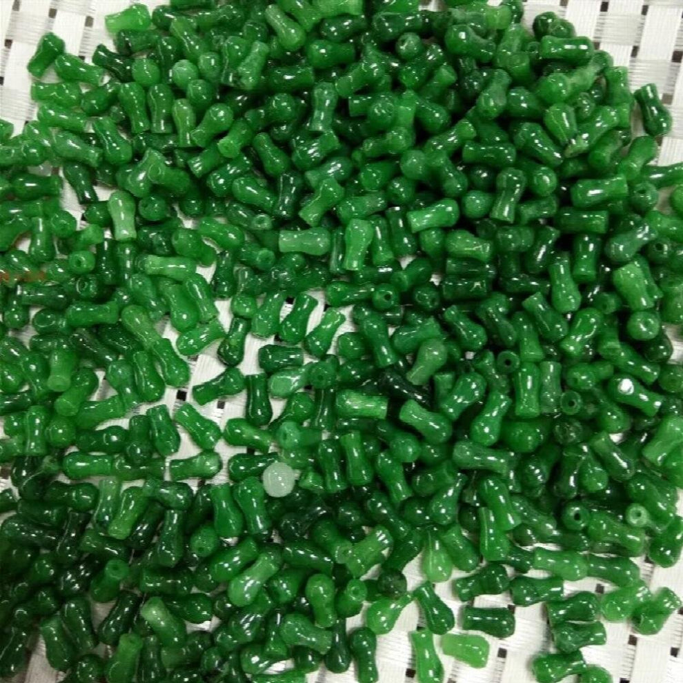 Natural jadeite hand-carved vase DIY100% real green jade bracelets fitting jade real jade bangle for women