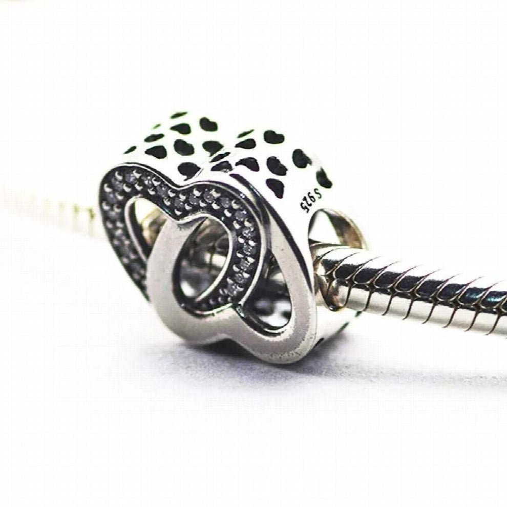 Entwined Love charm Sterling Silver Jewelry For Beaded Chain Bracelets & Bangles Woman DIY Beads For Jewelry Making