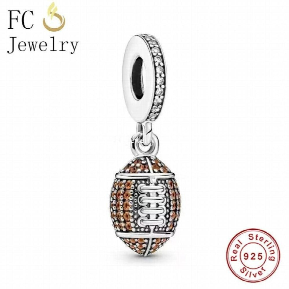 Jewelry Fit Pan Charms Bracelet 925 Silver Games American Football Bead For Making Women Berloque