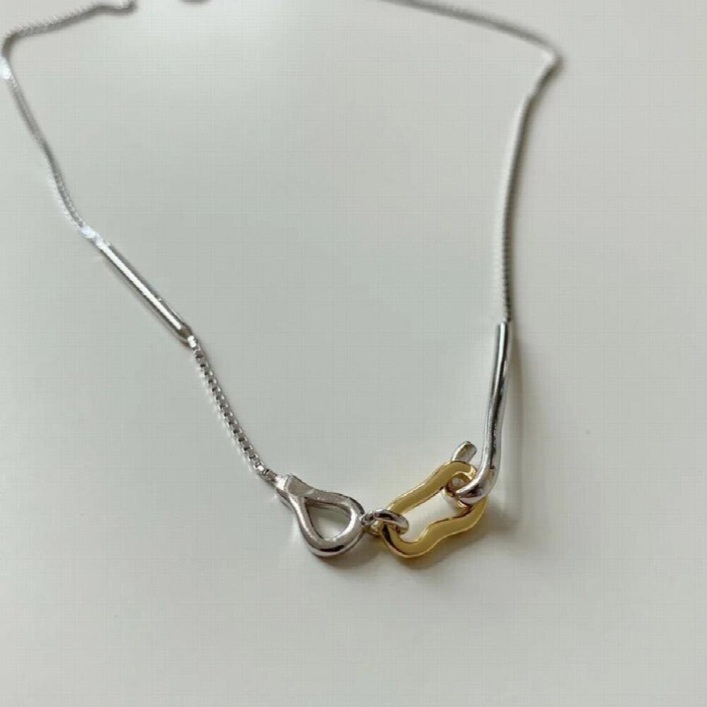 Version 925 Sterling Silver Necklace Gift For Women Geometric Short Chokers Women Pendants Jewellery