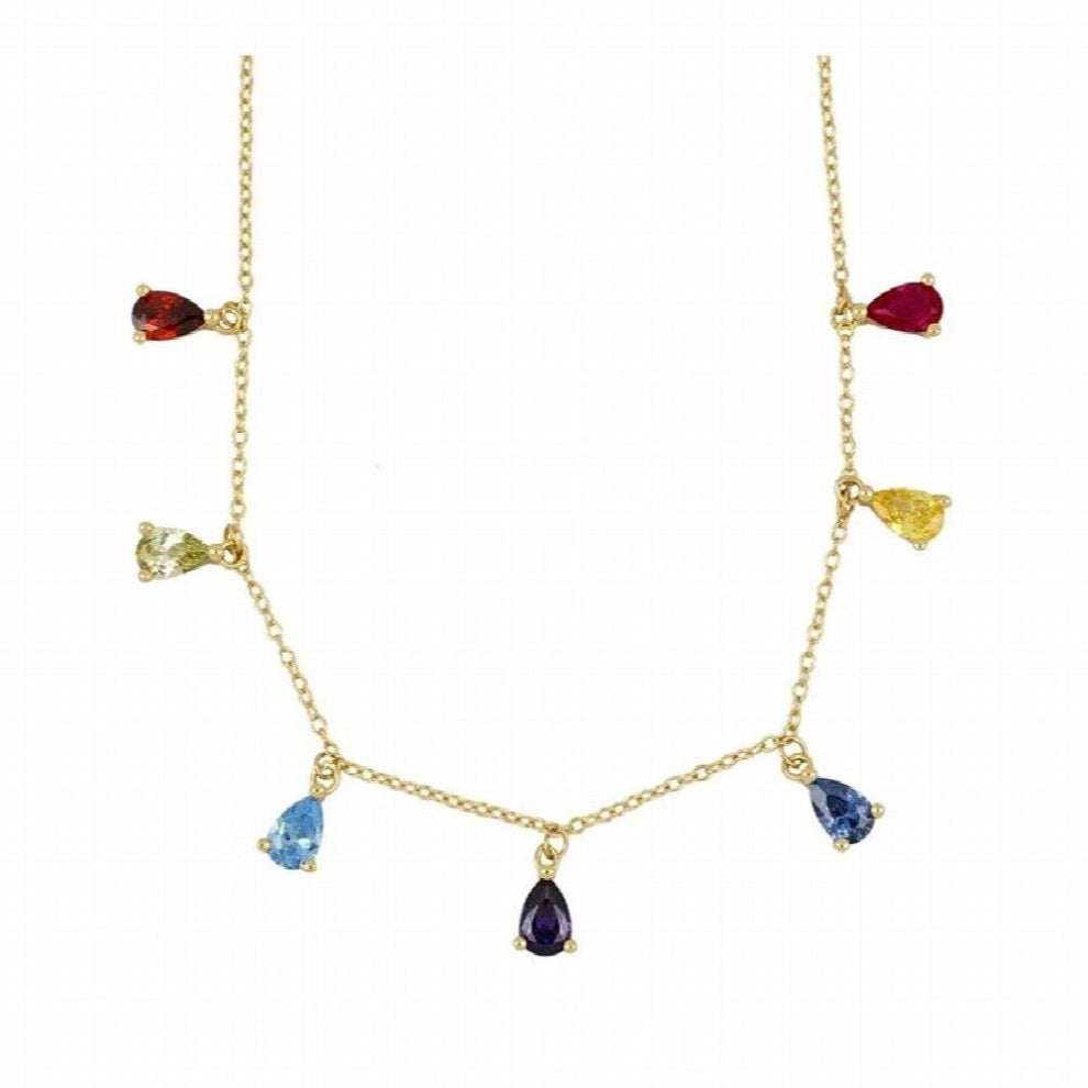 925 Silver Chain Rainbow Crystal Chokers Necklace for Women Stars Clavicle Chain Jewelry Prom Accessories