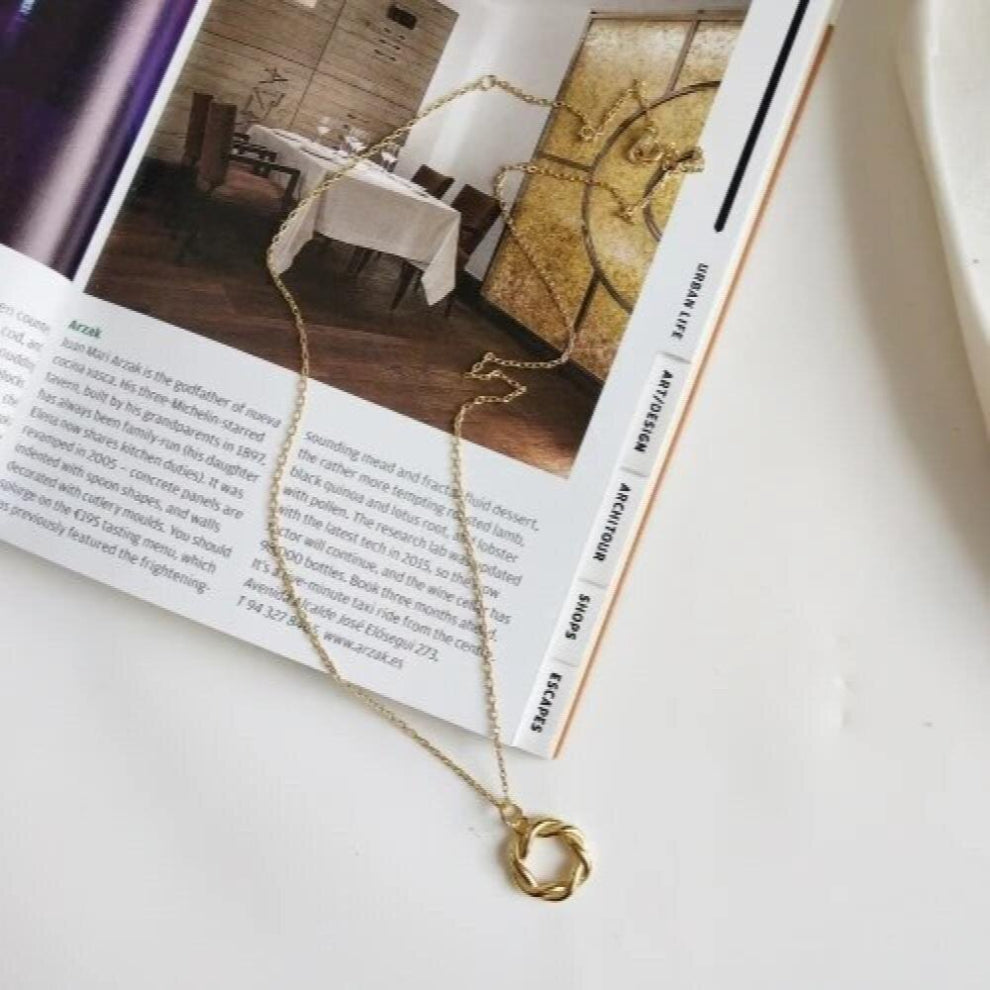 925 Sterling Silver Braided Wreath Weave Garland Twine Creative Pendant Necklace For Female Women Jewelry Necklaces