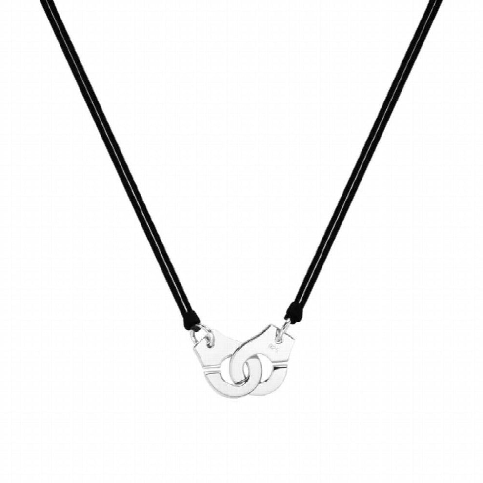 4 Colors Rope Necklaces 925 Sterling Silver Handcuffs Menottes Women Collier Choker Necklaces Fine Jewelry Making