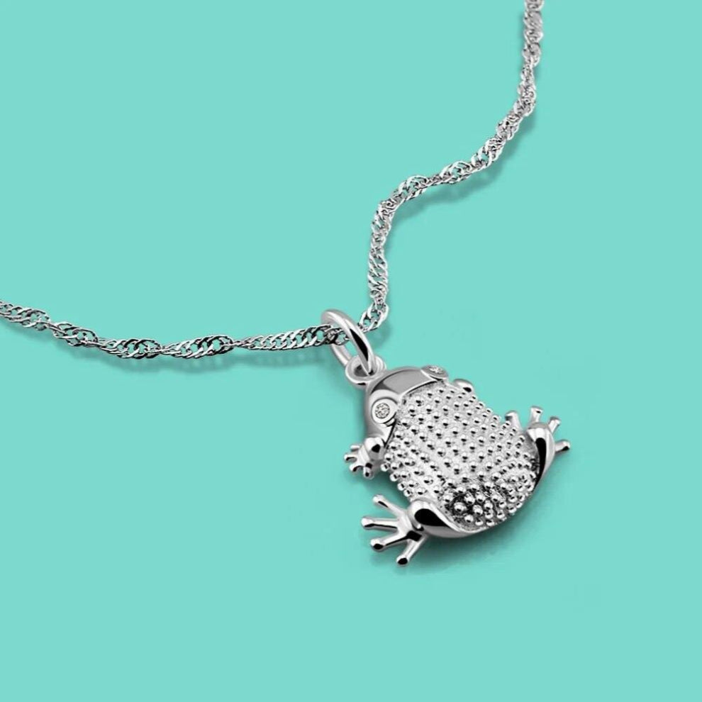 925 Sterling Silver Female Necklace Frog Pendant Charm Jewelry Female Clavicle Chain Chokers Necklaces ????????