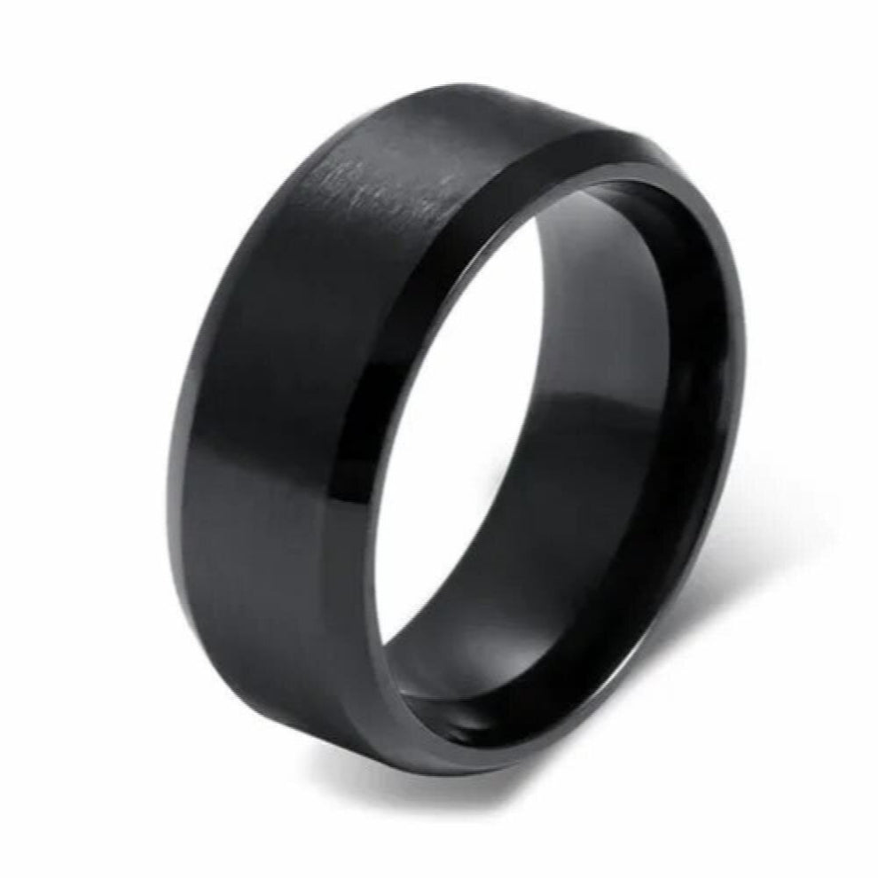 Chavin Matte and Glossy Steel Womens Mens Ring df27