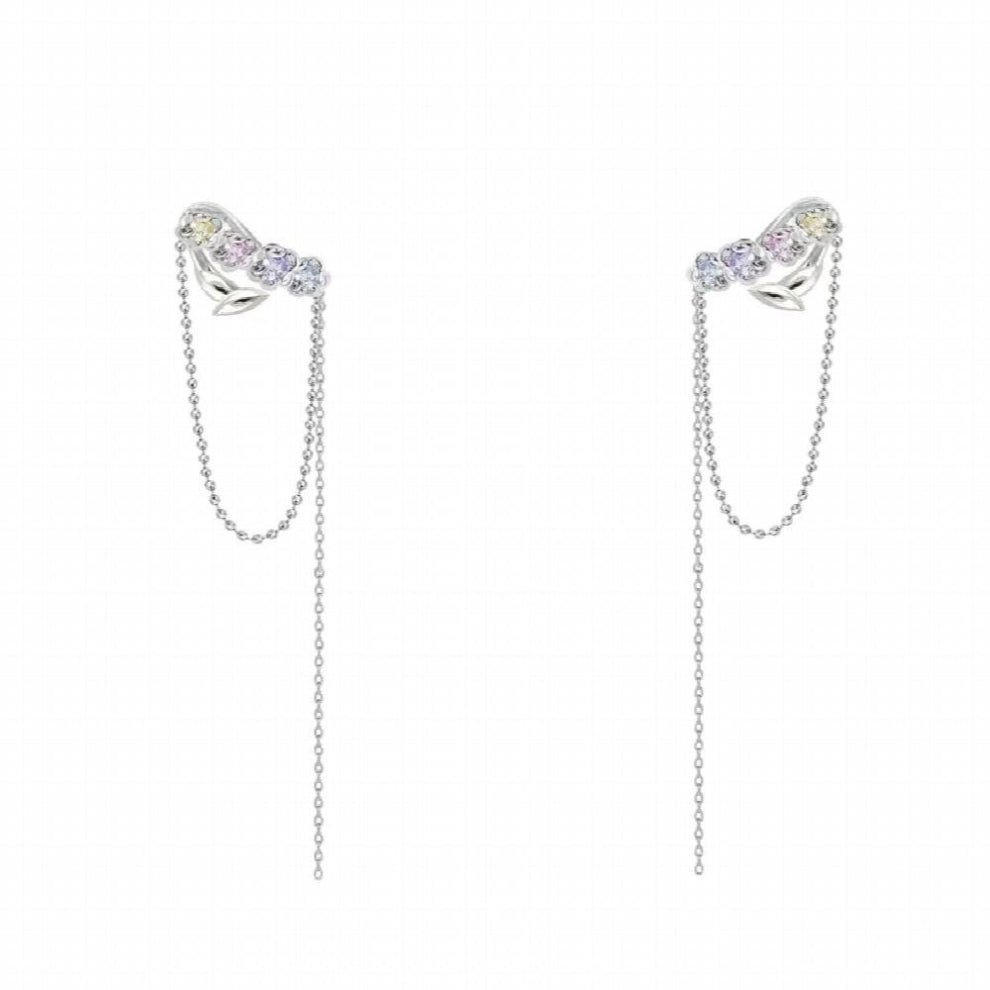 MASW Orignal Flower Earcuff Earrings Spring Summer Jewelry High Copper Zircon Earrings For Women