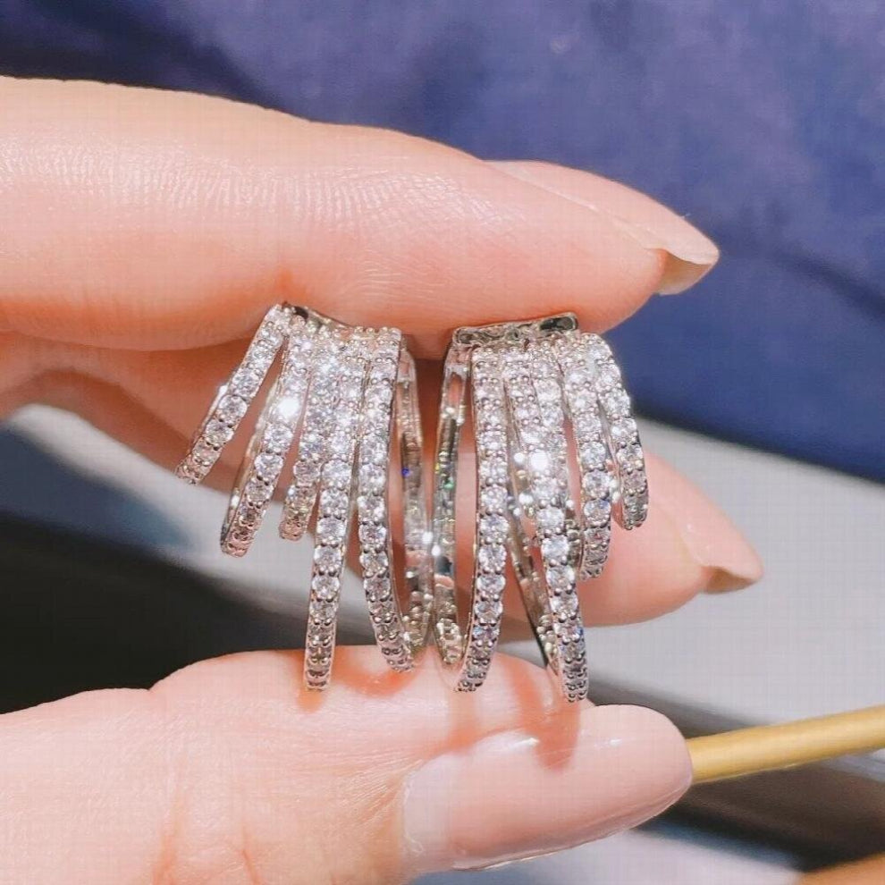 Zircon No Pierced Ears Earrings Womens Punk Ear Cuffs Clips Clip On Earrings K-pop Accessorry