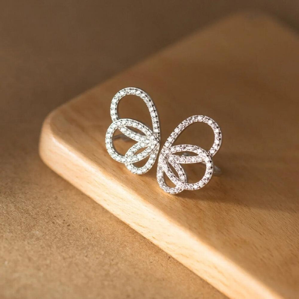 925 Sterling Silver Micro-paved Butterfly Wing Ear Cuffs Non-pierced Cartilage Earrings for Women Hypoallergenic Jewelry
