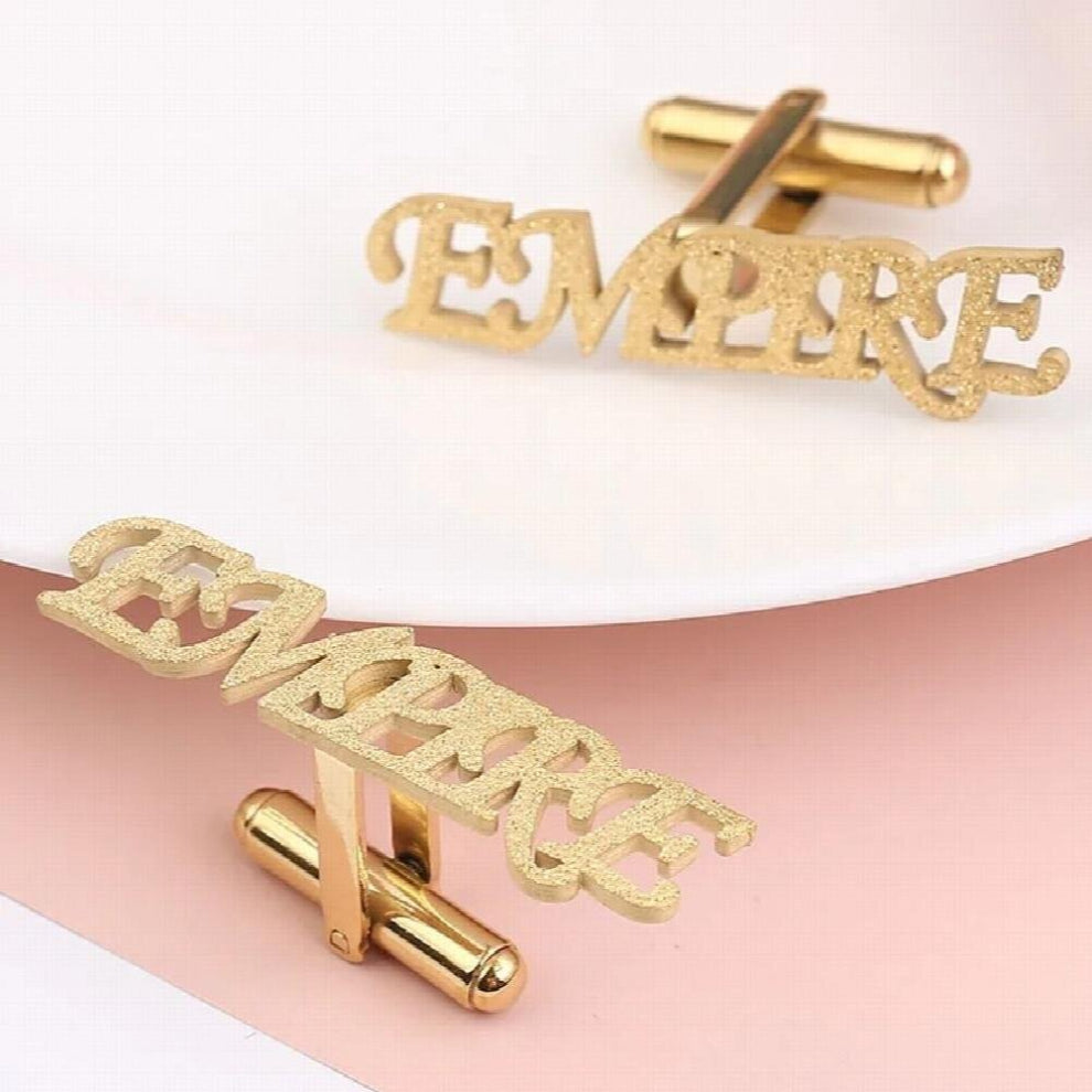 Personalized Name Cufflinks Stainless Steel Frosted Customize Names Cufflinks for Mens Letters Wedding Buttons Groom Jewelry