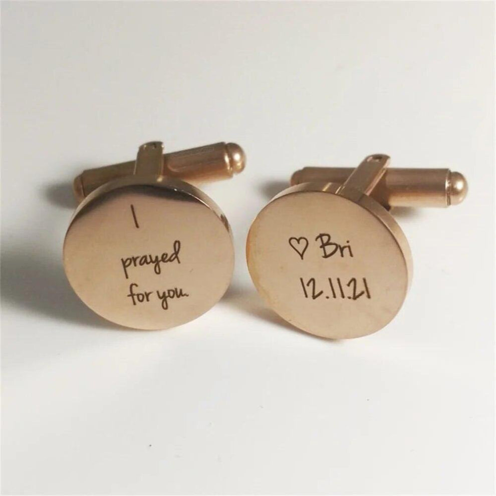 carved mens cufflinks personalized stainless steel round high-end cufflinks shirt cufflinks jewelry