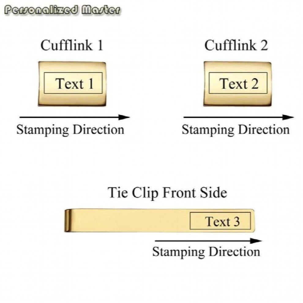 Personalized Master High Stainless Steel Cufflinks Tie Clip Bar Set for Mens Shirt Business Wedding Gift 3pcs
