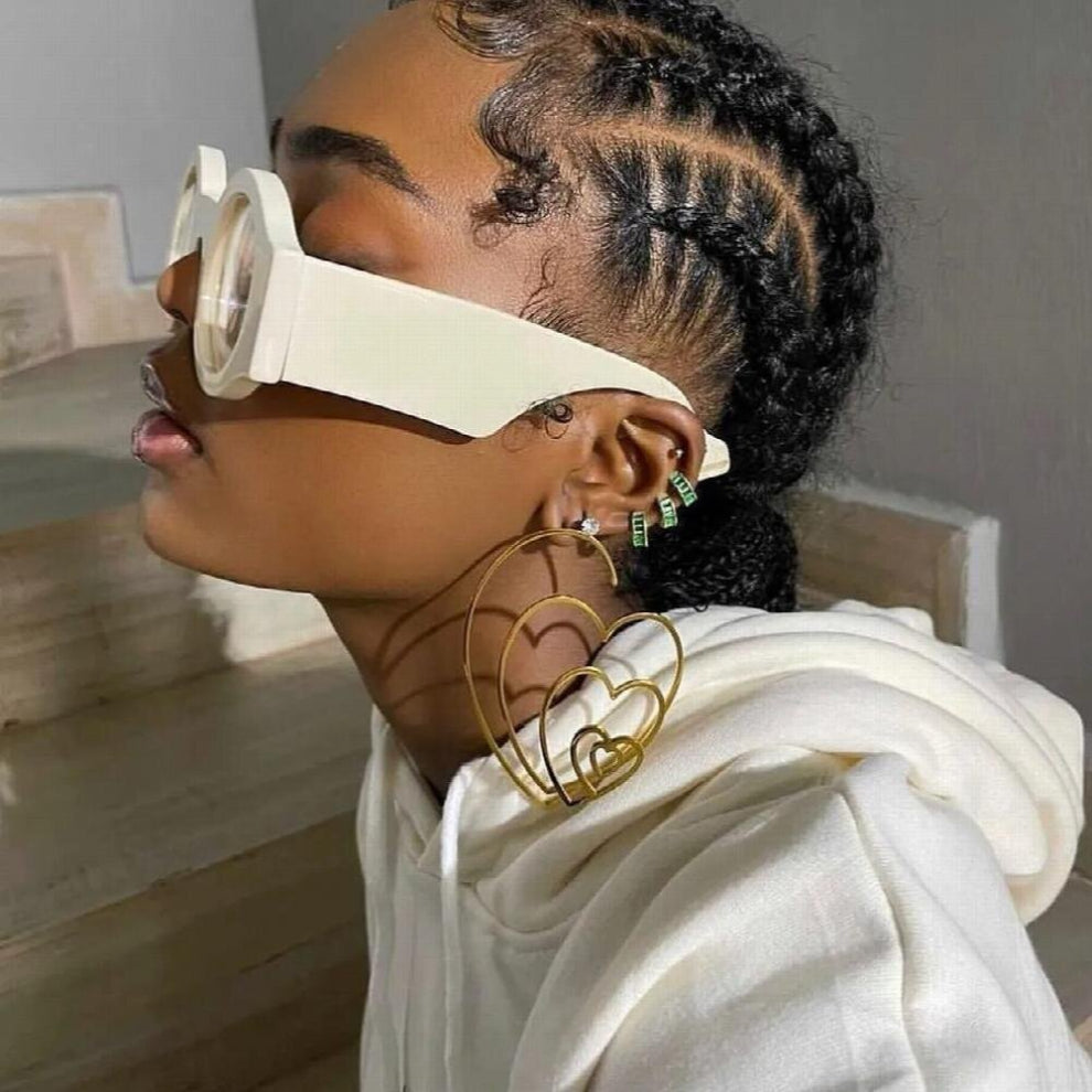 DOREMI Stainless Layered Heart Earrings One Pair Personalized Heart Hoops For Women Earrings Gift My Style Anti-allergy