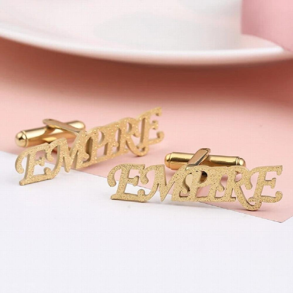 Personalized Name cufflinks light plated frosted Stainless Steel jewelry & cufflinks for women party Gift
