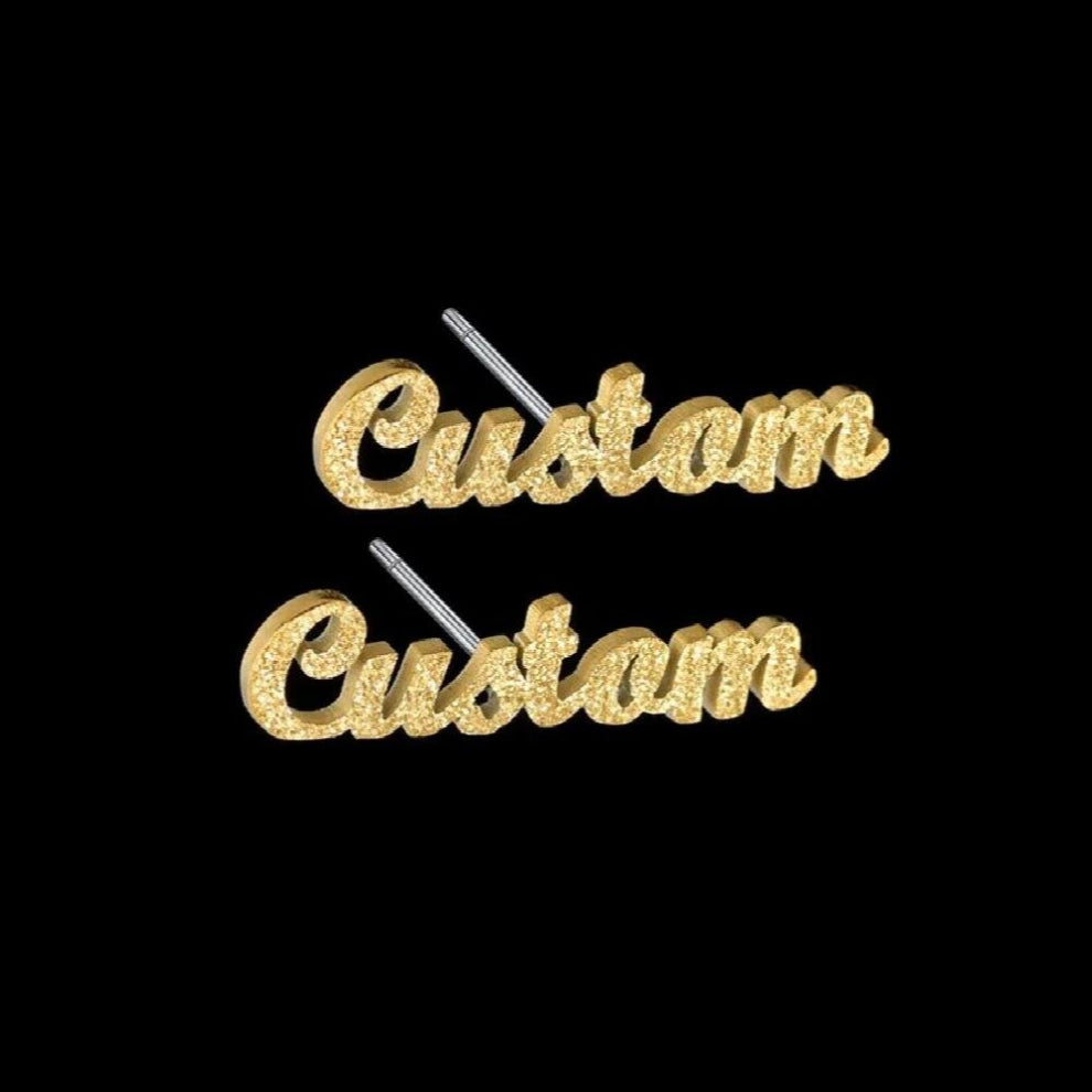 Frosted Name Stud Stainless Steel Tiny Letter Earrings Earcuff Nature Jewelry Bijoux Femme