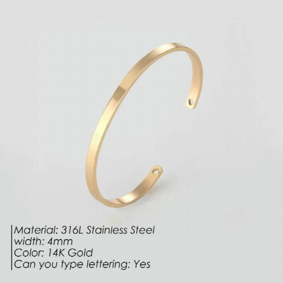 Glossy Titanium Steel Lettering DIY Bracelet For Women Men Couple Name Engraving Letters Bracelets Jewelry