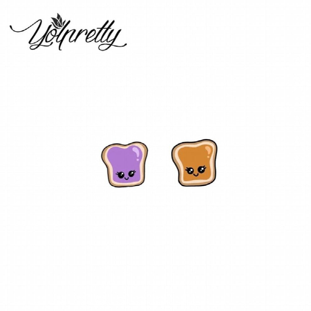 Fastfood Breakfast Foods Milk Cookie Bread Hamburger Fries Handcraft Acrylic Epoxy Stud Earrings