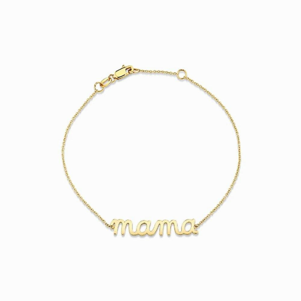 925 Sterling Silver Chain Bracelet Glossy Nameplate Letter Mama Bracelet Europe and American Mothers Gift