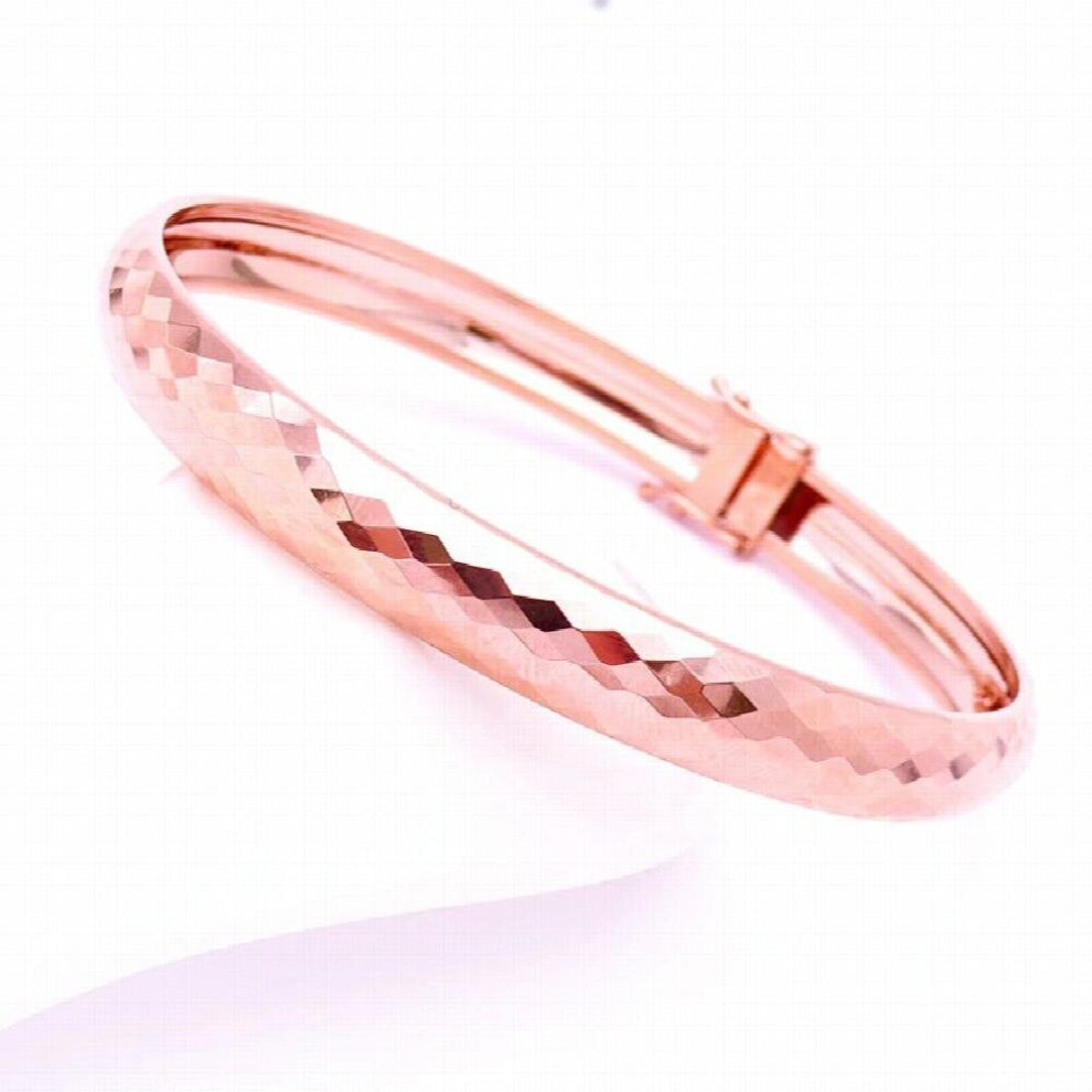 585 Purple Plated 14K Rose Glossy rhombus Bracelet for Women Classic Glamour Jewelry Party Engagement Jewelry