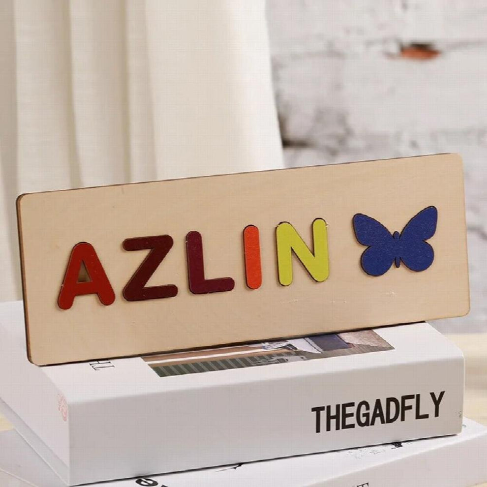 Personalized Wooden Name Letters Numbers Puzzle Educational Toys For Toddlers Name Early Learning For Kids Baby