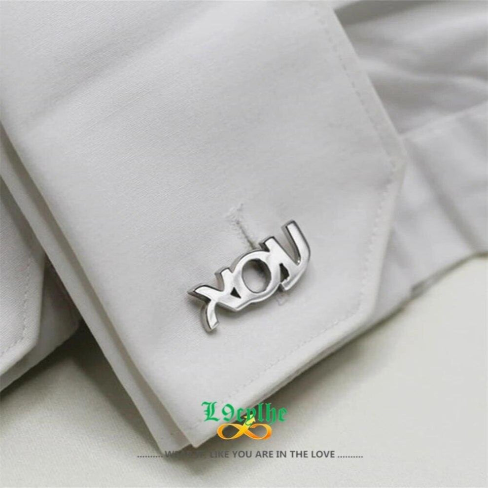 Personalized Hebrew Name Initial Silver Cufflinks - Judaica Jewelry Gift for Groom and Man