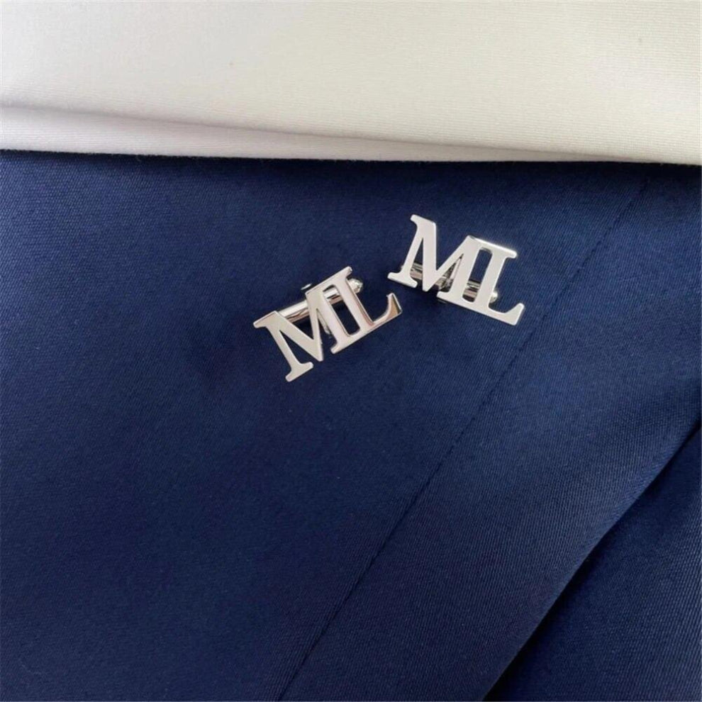 Personalized 1 Pair Cufflinks for Men Initials Stainless Steel Mens French Shirt Cufflinks Wedding Groomsmen Jewelry