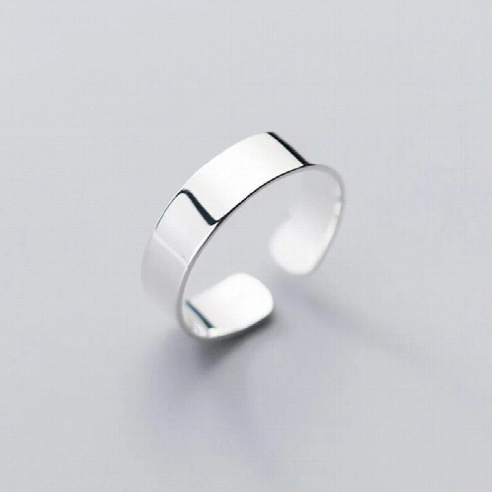 Real 925 Sterling Silver Glossy Adjustable Ring For Woman party Minimalist Fine Jewelry Vintage Accessories Gift