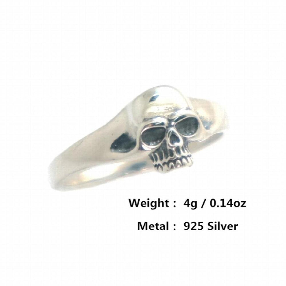 S925 Silver Punk Gothic Skull Biker Ring