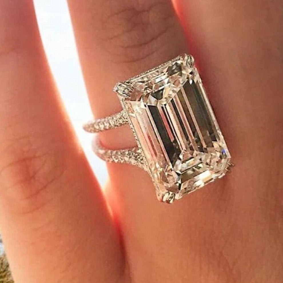 Crystal Geometric Cubic Zirconia Wedding Rings for Women Versatile Female Accessories High Jewelry