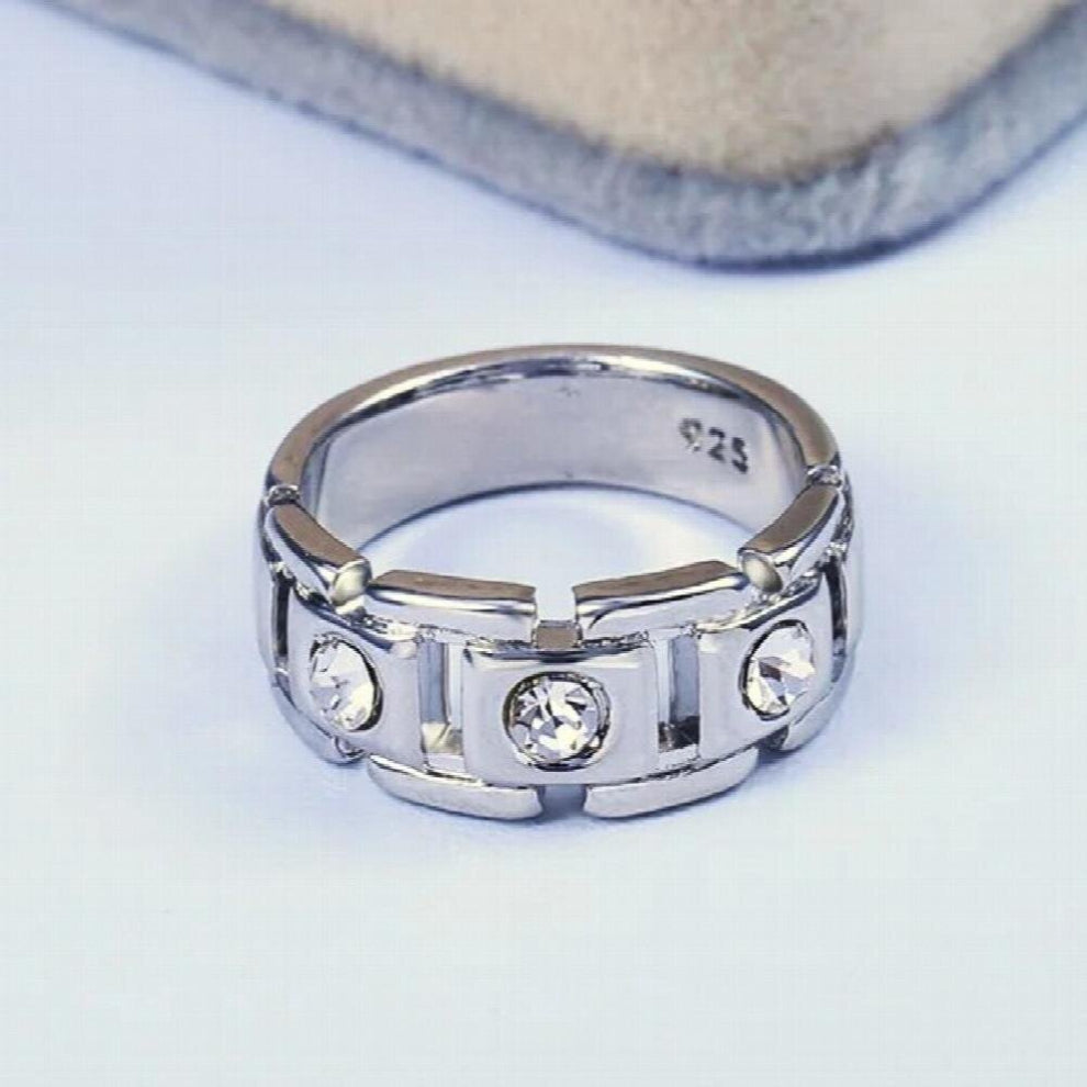 Silver Ring Bands Personality Middle Finger Accessories Girls Daily Gadget With Stone Rings Hot