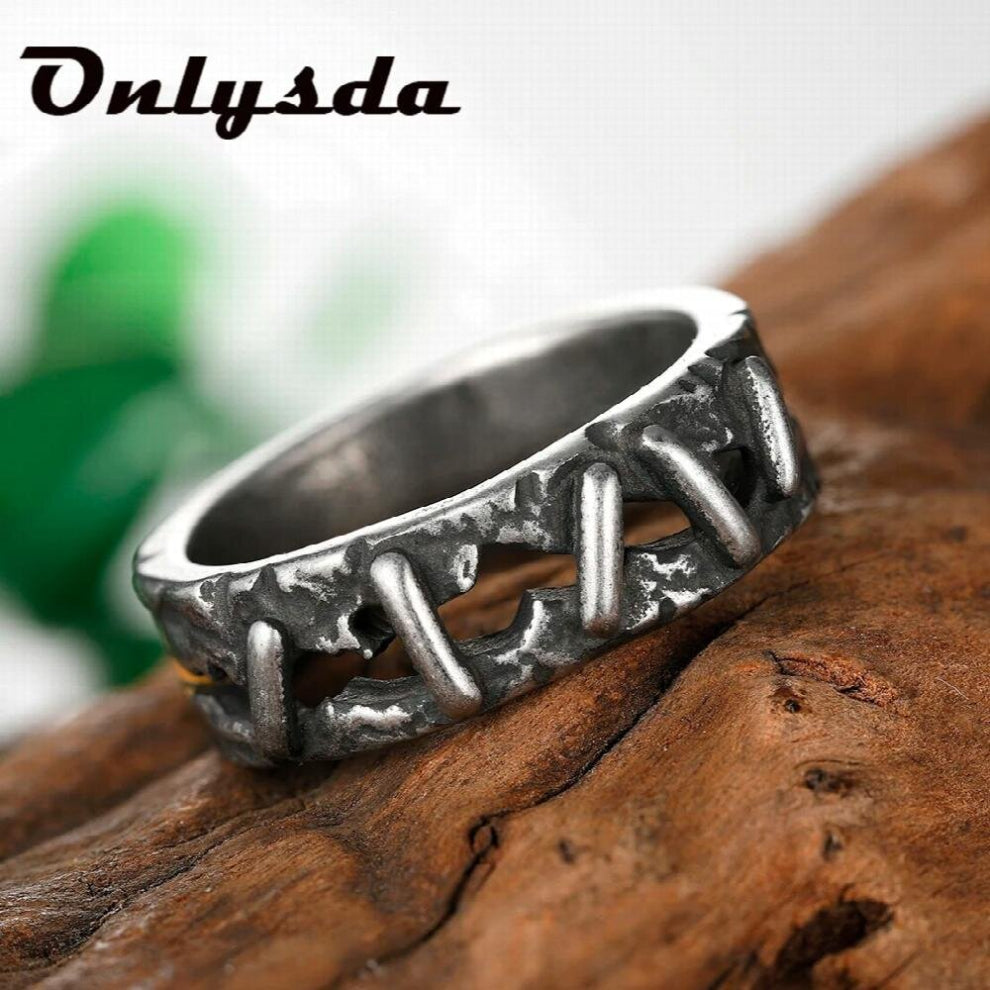 Antique Vintage 316L Stainless Steel Ring Frankenstein Flesh Ring Wedding stuff Men Biker Jewelry Party Gift