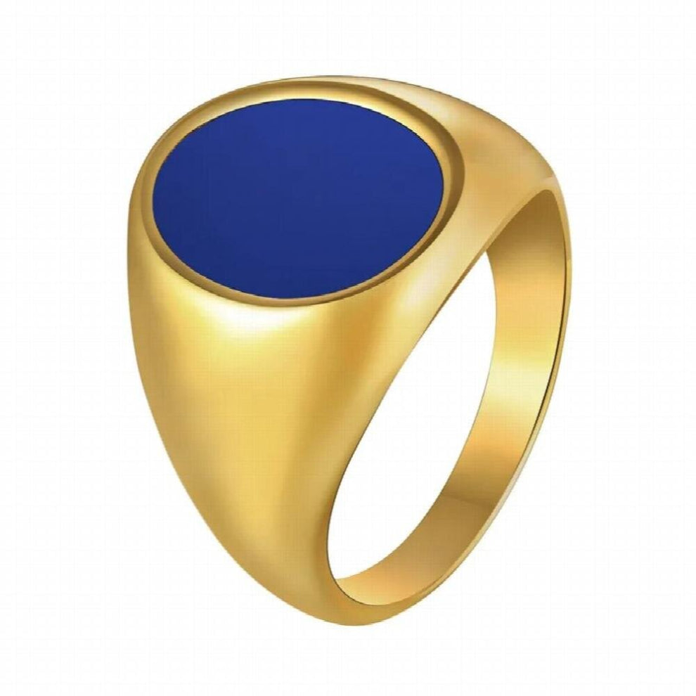 Enamel Oval Rings For Women Men Classical Stainless Steel Biker Thumb Finger Ring For Men jewelry