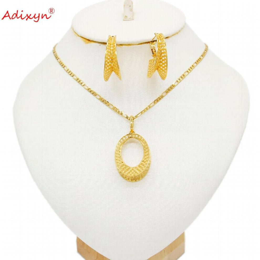 Hollow Necklace-Earrings Jewelry Set Jewelry for Women Ethiopian-African Party N02209