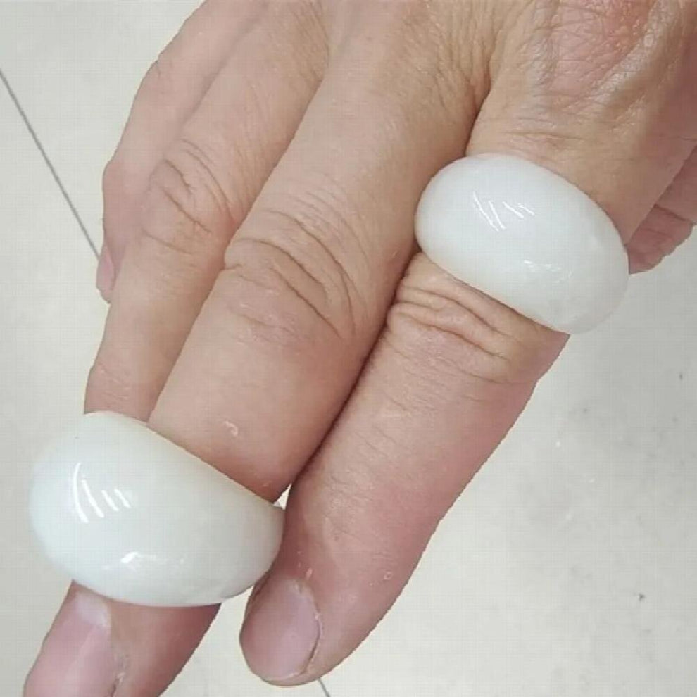 2PCS Jade Rings Womens Wearring 20MM Diameter Hole For Finger Parts Party Clothes